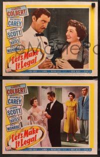 4r0385 LET'S MAKE IT LEGAL 7 LCs 1951 Claudette Colbert, Zachary Scott, Carey, Bates, Robert Wagner!