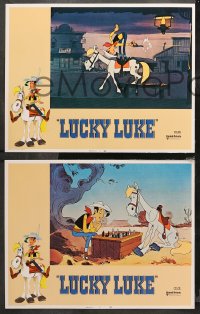 4r0194 LUCKY LUKE 8 LCs 1972 Daisy Town, great western cowboy cartoon images!