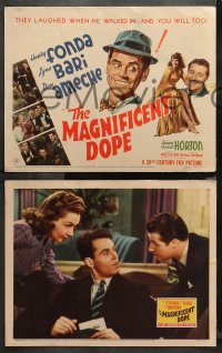 4r0196 MAGNIFICENT DOPE 8 LCs 1942 Lynn Bari watches Don Ameche giving check to Henry Fonda!
