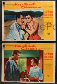4r0436 MAGNIFICENT OBSESSION 6 LCs 1954 Jane Wyman w/Rock Hudson, Douglas Sirk directed!