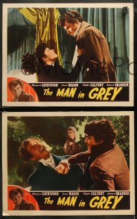 4r0437 MAN IN GREY 6 LCs 1945 menacing James Mason, Margaret Lockwood & Stewart Granger!
