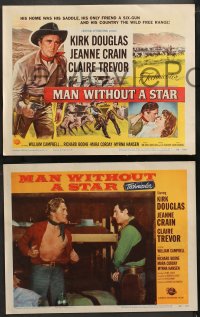 4r0200 MAN WITHOUT A STAR 8 LCs 1955 cowboy Kirk Douglas, Jeanne Crain, King Vidor western!