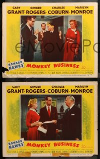 4r0393 MONKEY BUSINESS 7 LCs 1952 Cary Grant, Ginger Rogers, Coburn. Marlowe, Howard Hawks!