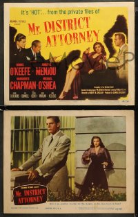 4r0215 MR. DISTRICT ATTORNEY 8 LCs 1946 Dennis O'Keefe, Menjou, Chapman, rare complete set!