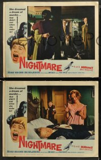 4r0223 NIGHTMARE 8 LCs 1964 Hammer horror, did she dream the murders or do them, rare complete set!