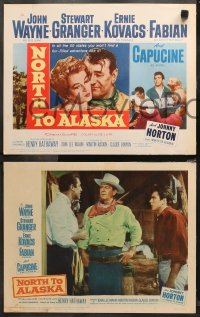 4r0226 NORTH TO ALASKA 8 LCs 1960 John Wayne & Capucine adventure in the Yukon, Granger, Fabian!