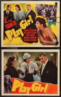 4r0246 PLAY GIRL 8 LCs 1941 golddigger Kay Francis with her 19 year-old protege Mildred Coles!