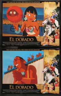 4r0262 ROAD TO EL DORADO 8 LCs 2000 Dreamworks cartoon, explorers at the city of gold!
