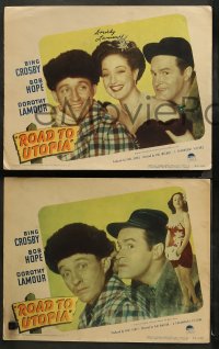 4r0263 ROAD TO UTOPIA 8 LCs 1945 Bob Hope & Bing Crosby & sexy Dorothy Lamour!