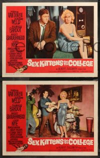 4r0283 SEX KITTENS GO TO COLLEGE 8 LCs 1960 cool images of sexy Mamie Van Doren & Bardot's sister!
