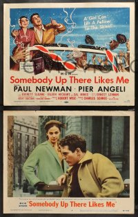 4r0295 SOMEBODY UP THERE LIKES ME 8 LCs 1956 Paul Newman tells Sal Mineo he got himself in a jam!