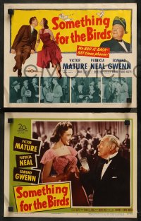 4r0296 SOMETHING FOR THE BIRDS 8 LCs 1952 cool images of Victor Mature, Patricia Neal, Edmund Gwenn!