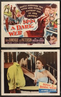 4r0300 SPIN A DARK WEB 8 LCs 1956 sexy Faith Domergue, Lee Patterson, English film noir!