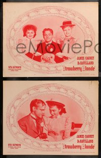 4r0450 STRAWBERRY BLONDE 6 LCs R1957 circle frame art and images of James Cagney, Hayworth and cast!