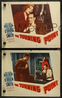 4r0340 TURNING POINT 8 LCs 1952 great images of William Holden, Edmond O'Brien, Alexis Smith, noir!