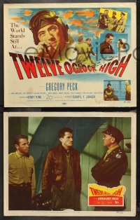 4r0341 TWELVE O'CLOCK HIGH 8 LCs 1950 Gregory Peck, Dean Jagger, Gary Merrill, rare complete set!