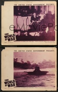 4r0365 WORLD AT WAR 8 LCs 1942 WWII documentary made right after Pearl Harbor, FDR, ultra rare!