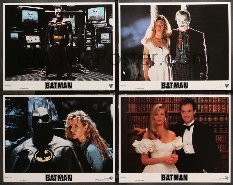 : 4r0034 BATMAN 8 LCs 1989 Michael Keaton, Kim Basinger,  Jack Nicholson, directed by Tim Burton!