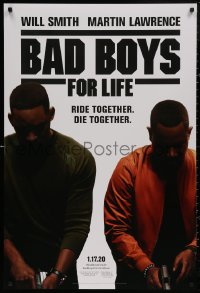 4s0836 BAD BOYS FOR LIFE teaser DS 1sh 2020 Will Smith, Martin Lawrence with white background!