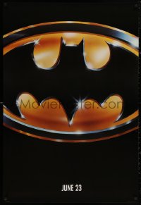 4s0839 BATMAN teaser 1sh 1989 directed by Tim Burton, cool image of Bat logo, matte finish!