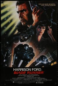 4s0856 BLADE RUNNER studio style 1sh 1982 Ridley Scott, Alvin art of Harrison Ford & cast!