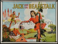 4s0023 JACK & THE BEANSTALK stage play British quad 1930s artwork of female Jack & giant!