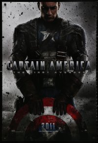 4s0867 CAPTAIN AMERICA: THE FIRST AVENGER int'l teaser DS 1sh 2011 Chris Evans holding his shield!
