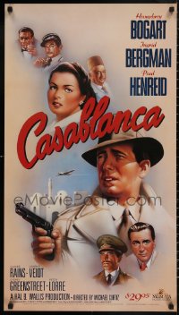 4s0118 CASABLANCA 20x36 video poster R1988 cool different Bob Gleason art of Bogart, Bergman & cast