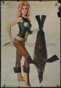 4s0249 BARBARELLA 29x43 commercial poster 1968 Fonda & pengfish, recalled for legal problems!