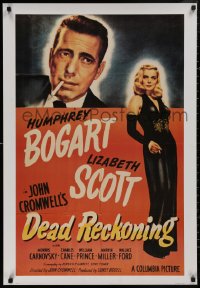 4s0252 DEAD RECKONING 26x38 commercial poster 1980s Humphrey Bogart w/super sexy Lizabeth Scott!