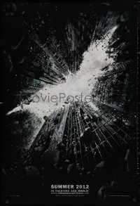 4s0895 DARK KNIGHT RISES teaser DS 1sh 2012 image of Batman's symbol in broken buildings!