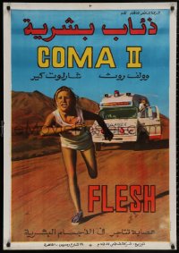 4s0538 FLEISCH Egyptian poster 1981 Rainer Erler, sexy woman in peril chased by ambulance!