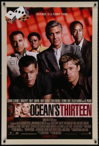 4s0446 OCEAN'S THIRTEEN advance DS English 1sh 2007 Soderbergh directed, Clooney, Damon, Pitt!