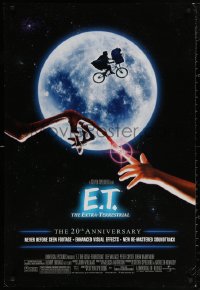 4s0908 E.T. THE EXTRA TERRESTRIAL DS 1sh R2002 Drew Barrymore, Spielberg, bike over the moon!