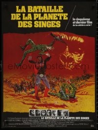4s0578 BATTLE FOR THE PLANET OF THE APES French 23x30 1973 Tanenbaum art of war between apes/humans!