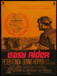 4s0584 EASY RIDER French 23x31 R1980s Peter Fonda, motorcycle biker classic directed by Dennis Hopper
