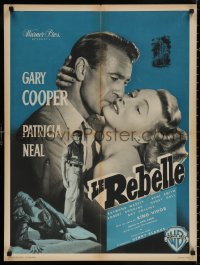 4s0588 FOUNTAINHEAD French 24x31 1950 Gary Cooper & Patricia Neal in Ayn Rand's Objectivist classic!