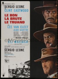 4s0590 GOOD, THE BAD & THE UGLY French 23x31 R1970s Clint Eastwood, Lee Van Cleef, Sergio Leone!