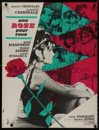 4s0608 ROSE FOR EVERYONE French 22x30 1967 sexy Claudia Cardinale, completely different & rare!