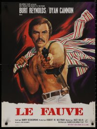 4s0612 SHAMUS French 23x31 1973 barechested private detective Burt Reynolds, a pro that never misses!
