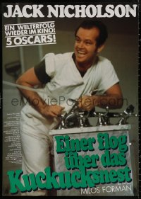 4s0440 ONE FLEW OVER THE CUCKOO'S NEST German R1981 smilin' Jack Nicholson, Forman's classic!