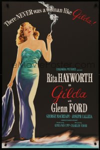4s0001 GILDA S2 poster 2000 classic art of sexy smoking Rita Hayworth in sheath dress!
