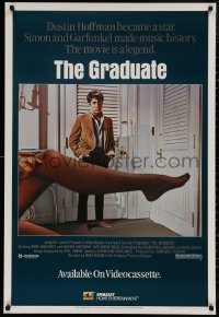 4s0123 GRADUATE 27x40 video poster R1985 classic image of Dustin Hoffman & sexy leg, Anne Bancroft!