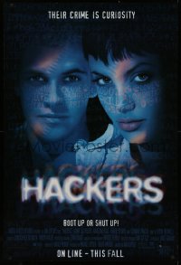 4s0947 HACKERS advance DS 1sh 1995 Jonny Lee Miller, young sexy Angelina Jolie, sci-fi!