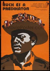 4s0407 BUCK & THE PREACHER Hungarian 23x32 1973 different art of Sidney Poitier by Balogh, rare!