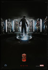 4s0982 IRON MAN 3 teaser DS 1sh 2013 cool image of Robert Downey Jr & many suits!
