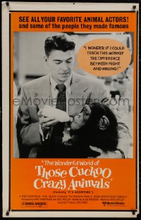 4s0986 IT'S SHOWTIME 1sh R1980s Ronald Reagan, The Wonderful World of Those Cuckoo Crazy Animals!