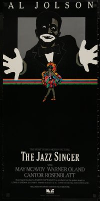 4s0125 JAZZ SINGER 18x36 video poster R1981 cool artwork of Al Jolson in blackface!