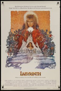 4s1002 LABYRINTH 1sh 1986 Jim Henson, art of David Bowie & Jennifer Connelly by Ted CoConis!