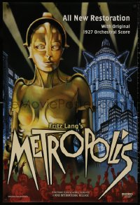4s1033 METROPOLIS DS 1sh R2002 Fritz Lang classic, Brigitte Helm as the robot, New Tower of Babel!